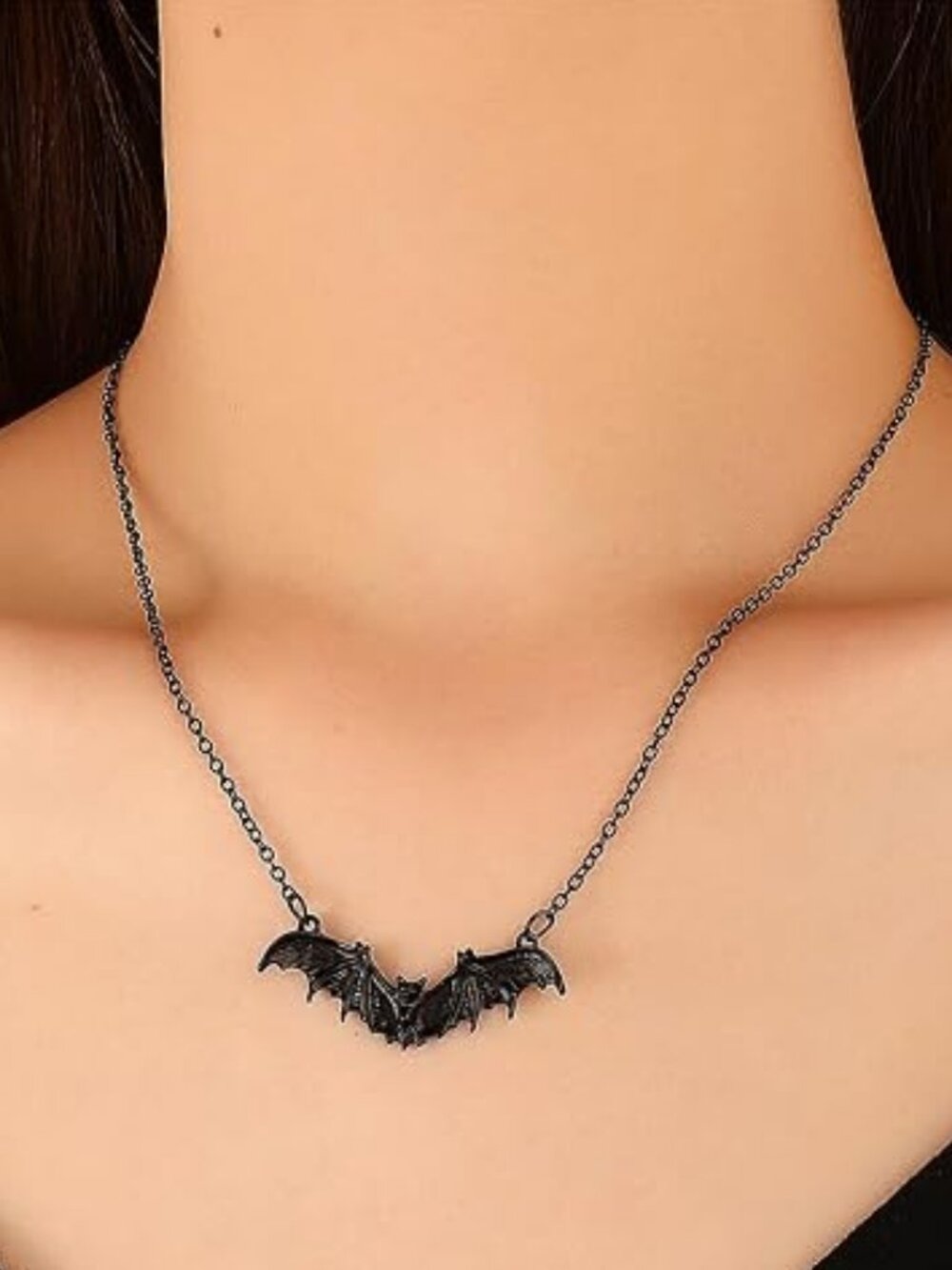 Gothic Black Bat Choker Necklace